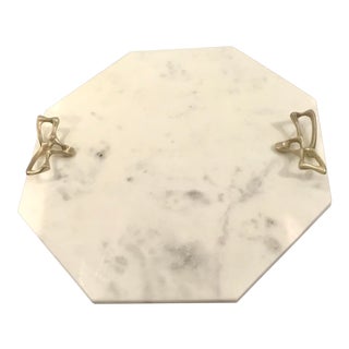 Arteriors Modern White Marble Wakefield Tray For Sale