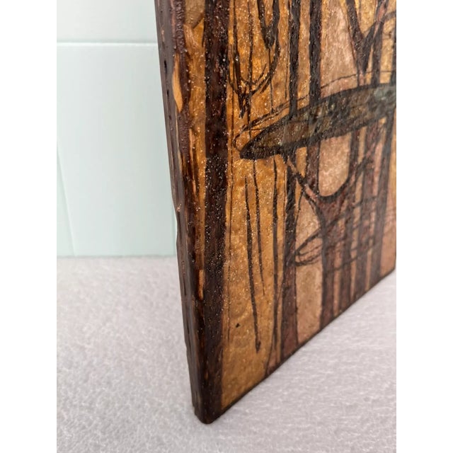 Futurist Artwork on Terracotta Tile by Riccardo Gatti, 1960s For Sale - Image 14 of 16