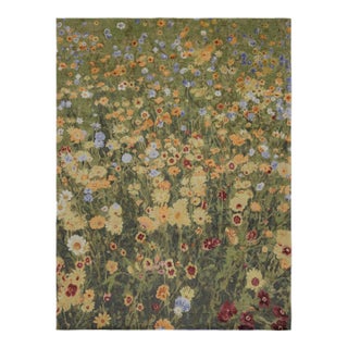 Rug & Kilim’s Botanical Rug in Green With Floral Patterns - “Summer Dream” For Sale