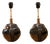Vintage Black Granada Lamps, 1950s, Set of 2 For Sale