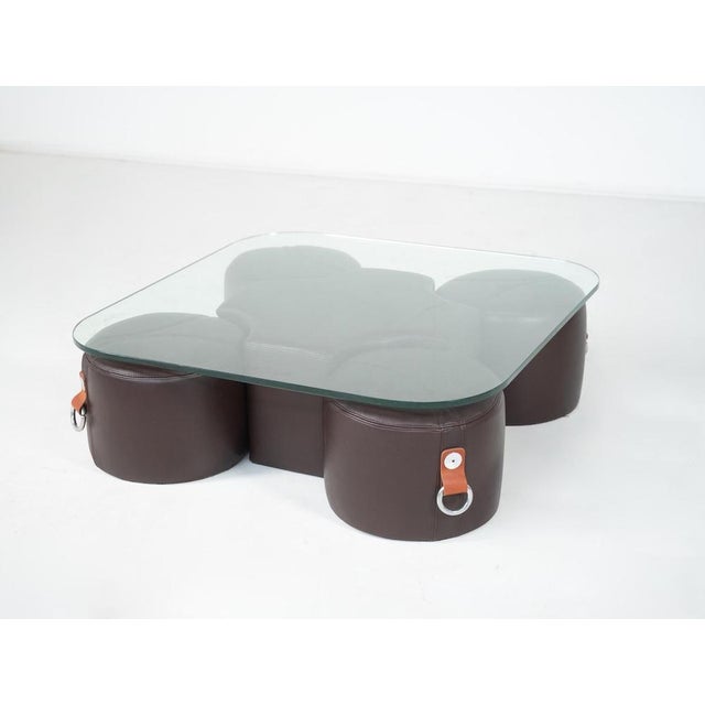 Glass Coffee Table and Stools from Guido Faleschini, 1970s, Set of 5 For Sale - Image 7 of 11