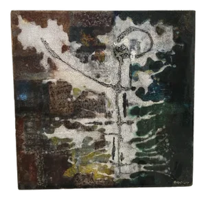 Enamel on Concrete Abstract Wall Hanging
