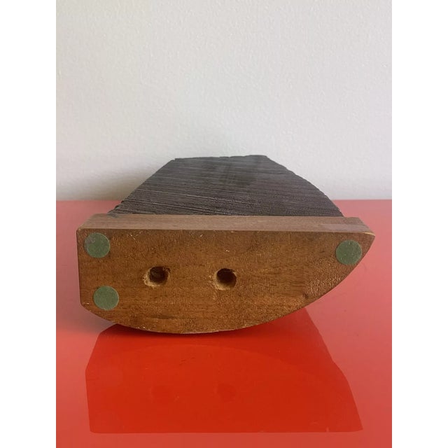 1960s Vintage Mid Century Modernist Wood Art Carved Sculpture Statue For Sale - Image 4 of 5