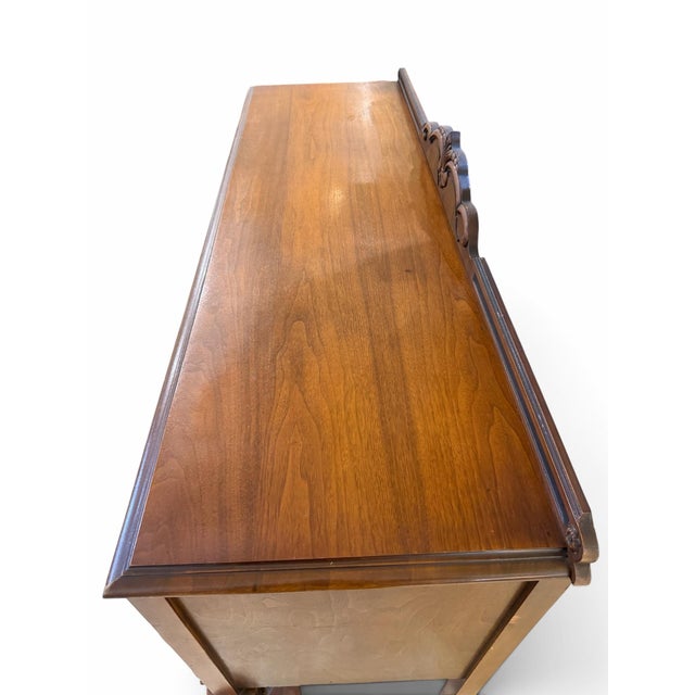 Antique Jacobean Revival Mahogany Sideboard With Chevron Inlay For Sale - Image 4 of 11