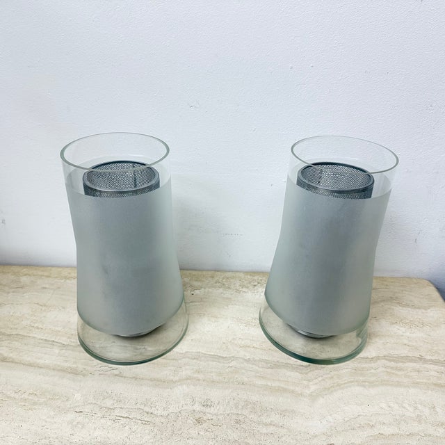 Silver Vintage Table Lamps in Frosted Glass with Diffuser from Ikea, 1980s, Set of 2 For Sale - Image 8 of 18