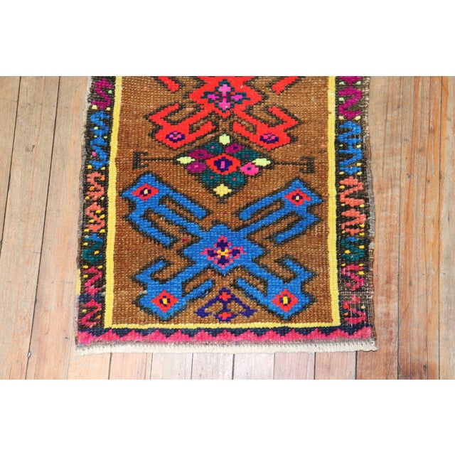 Mini Turkish Mat rug no. y1878 For Sale - Image 4 of 5