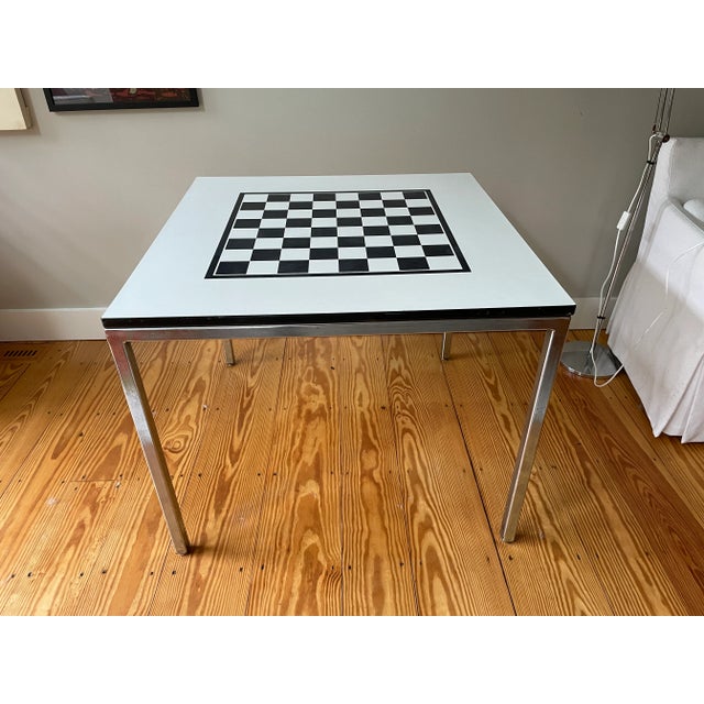 1970s Postmodern Chrome Game or Card Table For Sale - Image 13 of 13