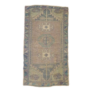 Vintage Turkish Oushak Accent Rug - 01'08 X 03'00 For Sale