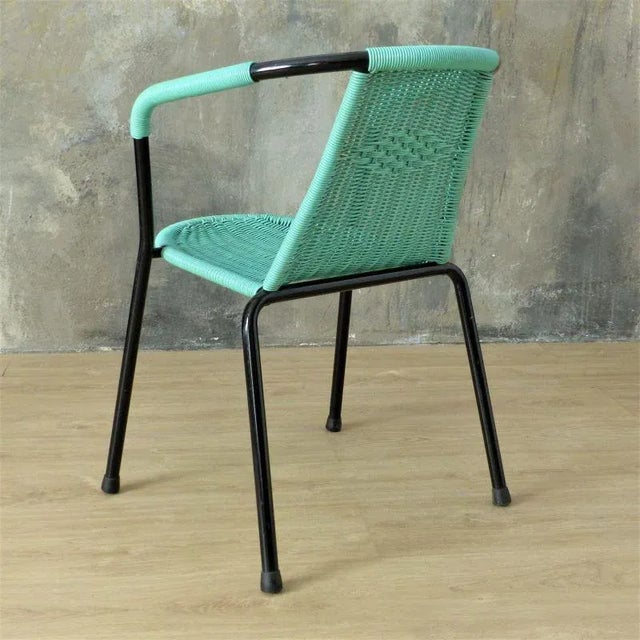 Vintage Green Bench & Chairs, 1960s, Set of 3 For Sale - Image 4 of 18