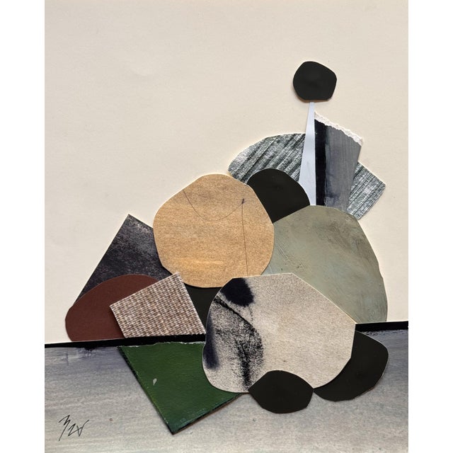 2020s "Vessel 3" Original Mixed-Media Framed Collage on Paper by Zac Woodiel For Sale - Image 5 of 11