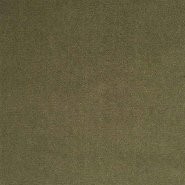 Zoffany Quartz Velvet Fabric in Olive For Sale