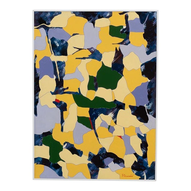 20th Century Belgian Artwork With Metal Frame By Rene Berdal For Sale