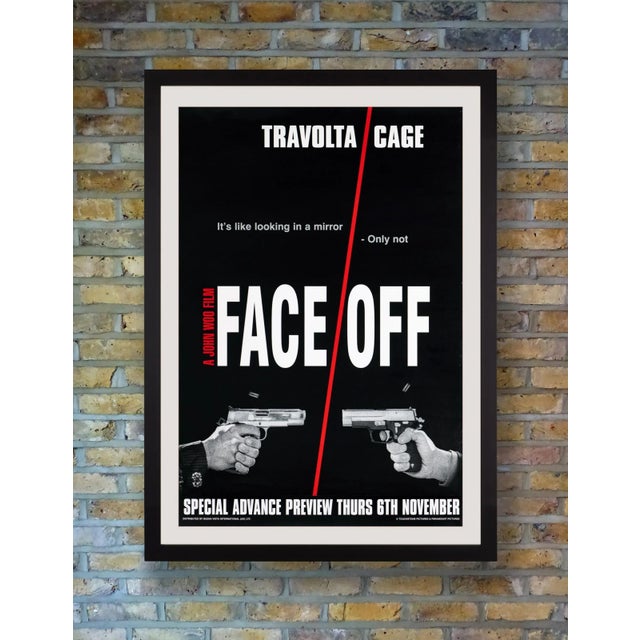 A rare british advance double crown poster for john woo's 1997 face-swapping sci-fi action thriller 'face/off,' starring...
