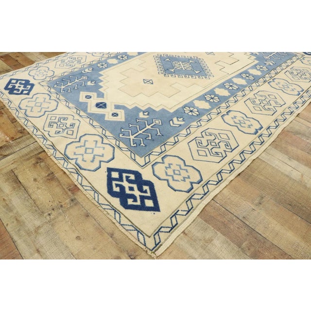 Textile Vintage Turkish Oushak Rug - 05'06 X 07'03 For Sale - Image 7 of 10