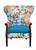 1960s Vintage Baby Blue Floral Wingback Accent Chair For Sale - Image 10 of 10