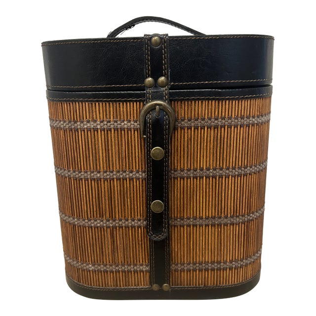 Vintage Reed Bamboo Wine Carrier For Sale