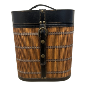 Vintage Reed Bamboo Wine Carrier