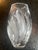 Small hand cut crystal bud vase with frosted accents. Signed on the bottom “Marquis by Waterford”. Thick walled, good weight