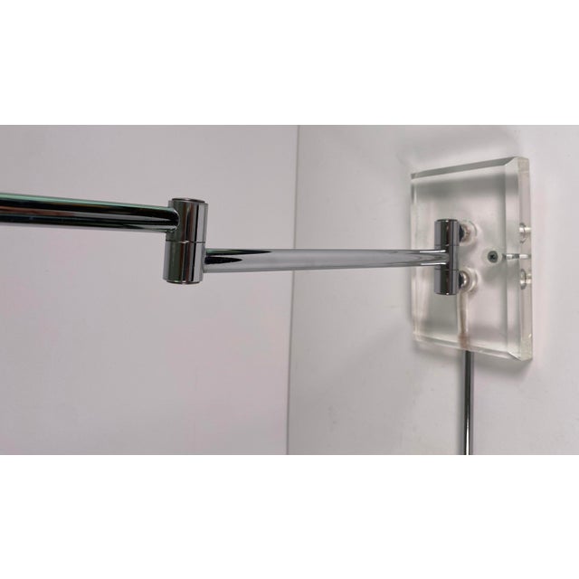Late 20th Century Mid Century Modern Articulating Chrome and Lucite Wall Sconces - a Pair For Sale - Image 12 of 12
