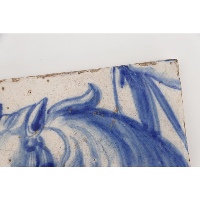 Baroque 18th Century Blue and White Portuguese Tile Depicting a Horse Head For Sale - Image 3 of 8