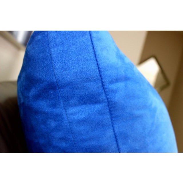 Designers Guild Custom "Mezzola" Square Edge Cobalt Blue Accent Pillows - a Pair For Sale - Image 6 of 7