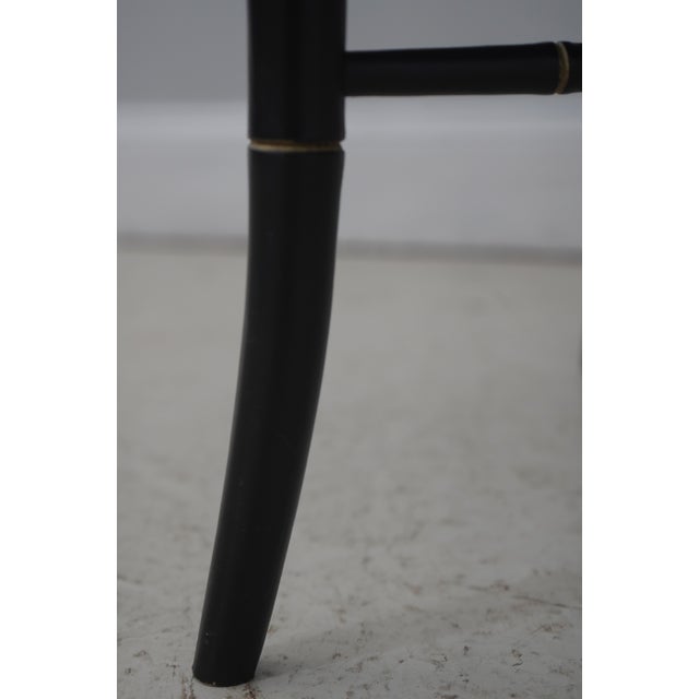 Metal Vintage Black and Gold Toleware Tray Top Table For Sale - Image 7 of 16