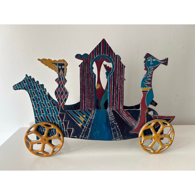 Abstract Metal Sculpture by Sandra Berry Hover Toy Theater Series, 1982 For Sale - Image 3 of 12