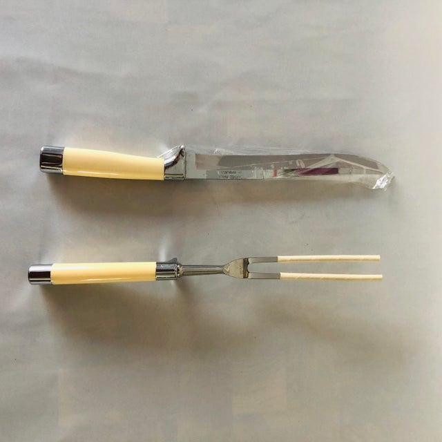 1980s MidCentury Carvel Hall by Briddell Carving Set S/2 Chairish