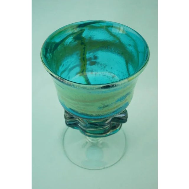20th Century Modern Blown Glass Chalice Vase by Michael Harris for the Mdina Glass Factory, Malta, 1970s For Sale - Image 17 of 18