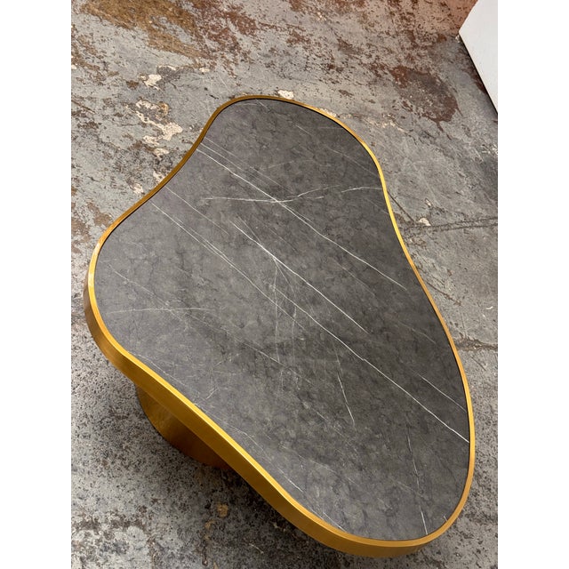 Michael Oren Design Custom Black Marquina Marble Kidney Coffee Table For Sale - Image 12 of 12