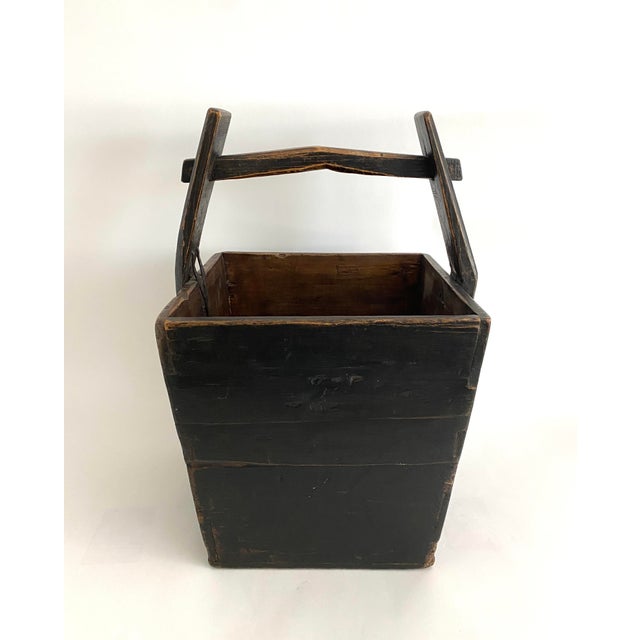 Early 20th Century Antique Black Chinese Water Bucket For Sale - Image 5 of 9