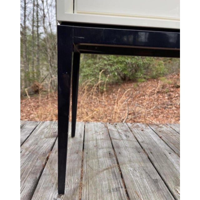 Tommi Parzinger 4 Drawer White Lacquered Console Table Credenza For Sale In West Palm - Image 6 of 12