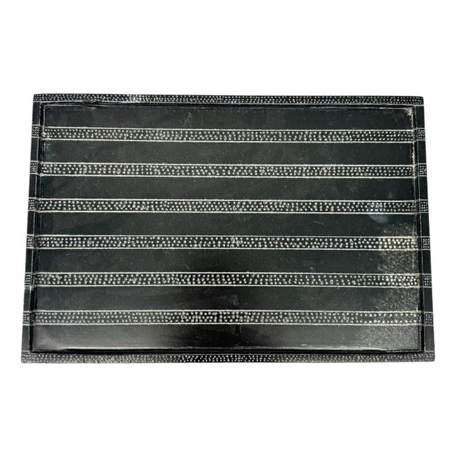 Black Etched Marble Tray For Sale