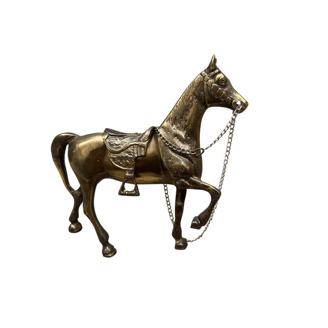 Vintage Brass Horse Figurine For Sale - Image 9 of 9