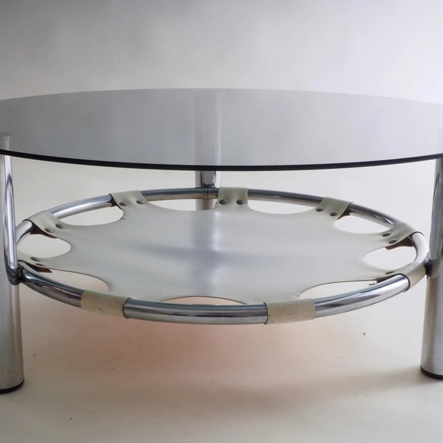 Glass Space Age Glass and Chrome Coffee Table For Sale - Image 7 of 18