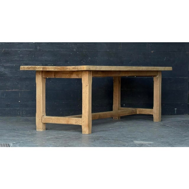 Large Normandy Farmhouse Dining Table in Bleached Oak, 1925 For Sale - Image 3 of 18