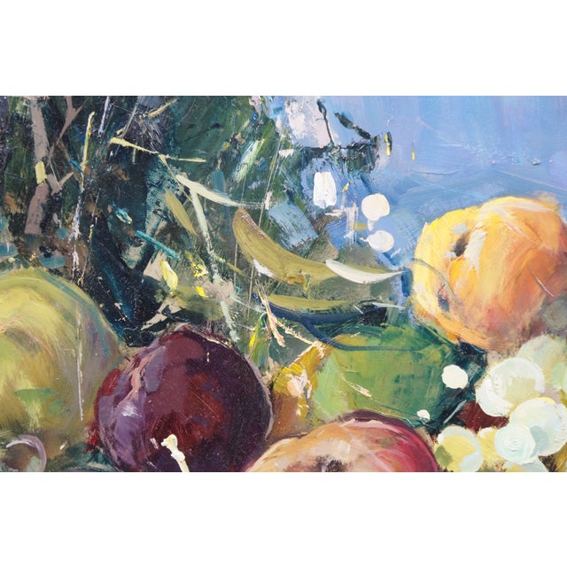 1970s 1970s Vincenzo Aprile 'Natura Morta' Italian Still Life Painting Fruit Mountains Frame For Sale - Image 5 of 12