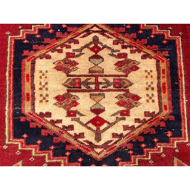 Vintage Caucasian Style Hand Knotted Runner Rug For Sale - Image 4 of 7