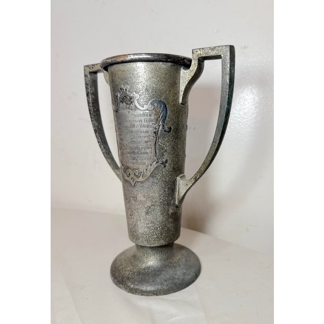 Bronze Antique 1930's Sterling Silver & Bronze Lyle Cup Engraved Speaking Trophy Award For Sale - Image 8 of 14