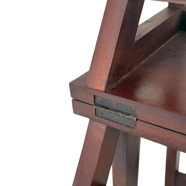 Wood Antique Library Stairs in French Hardwood For Sale - Image 7 of 8