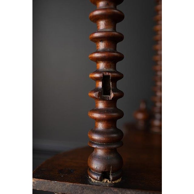 Antique Victorian Spool Turned Etagere, Tabletop Display Shelf With Serpentine Front For Sale - Image 15 of 17