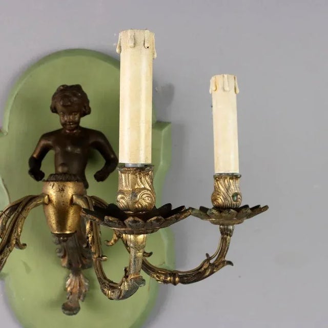 Italian Golden Metal Wall Lamp For Sale - Image 6 of 8