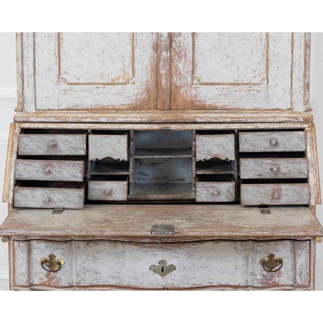 18th Century Danish Rococo Secretary with Serpentine Front, circa 1760 For Sale - Image 9 of 12
