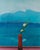 David Hockney (1937) Mount Fuji and Flowers Original color poster based on the 1972 artwork On thick paper, 63 x 86 cm...