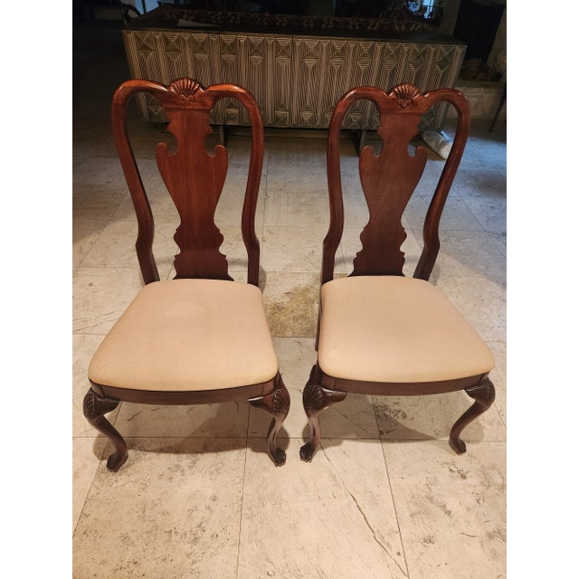 1980s Pair of Thomasville Vintage Chippendale Style Chairs For Sale - Image 5 of 9