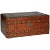 Early 20th Century Walnut and Cedar Wooden Inlay Box With Leather Hinges For Sale