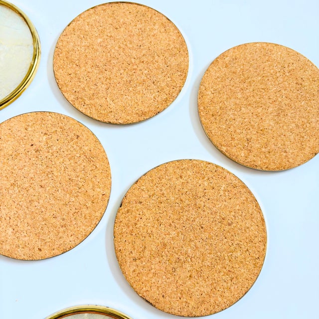 White Vintage Capiz Shell Coasters - Set of 8 For Sale - Image 8 of 8