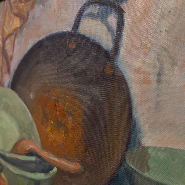 Japanese 1950s Japanese Oil Painting For Sale - Image 3 of 8