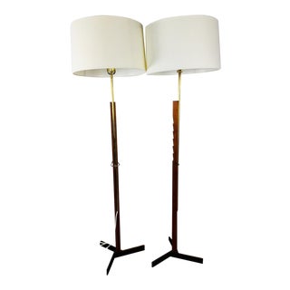 Vintage 1950s Floor Lamps by Holm Sorensen - A Pair For Sale