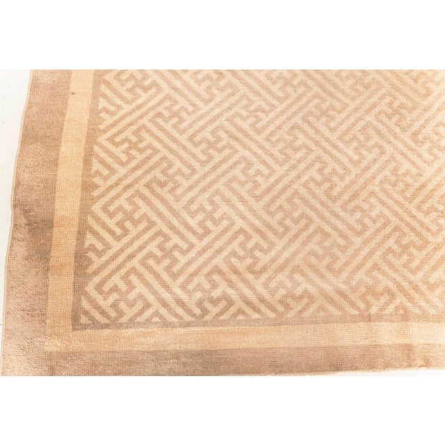 Doris Leslie Blau Antique Chinese Wool Runner in Beige and Brown For Sale - Image 11 of 11